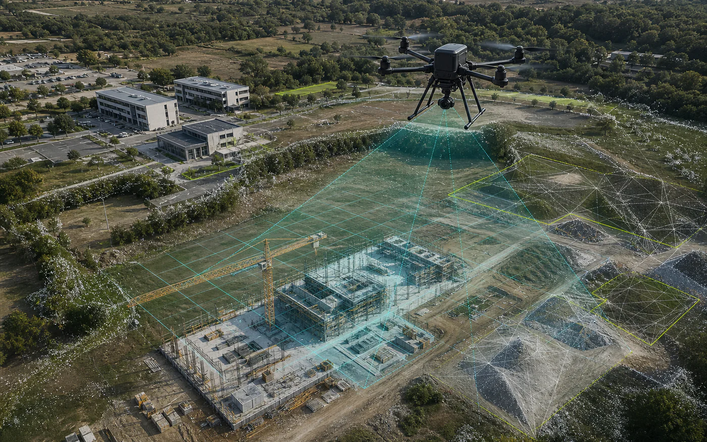 Demonstration of RTK-supported aerial capture with orthomosaic and 3D model overlays