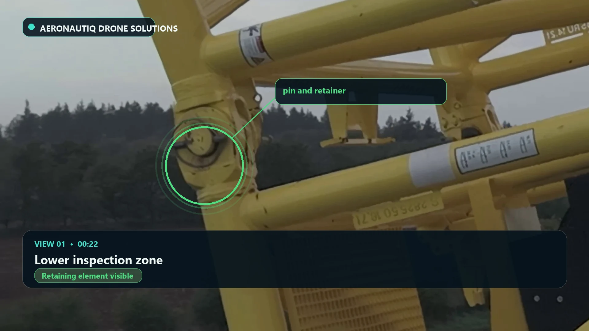 Lower inspection zone. Highlighted pin end at 00:22.