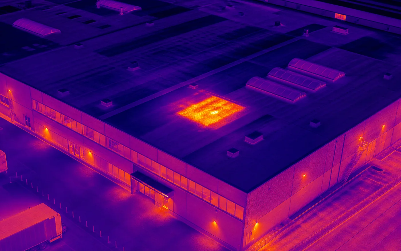 Demonstration thermal image of a building inspection